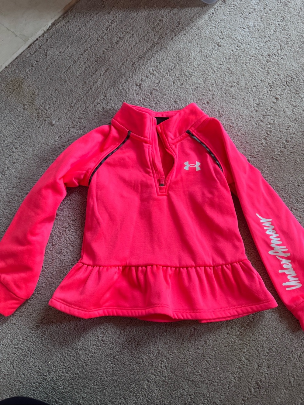 Under Armour Bright Pink Girls' Quarter-Zip Pullover